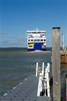 The departing Wightlink ferry